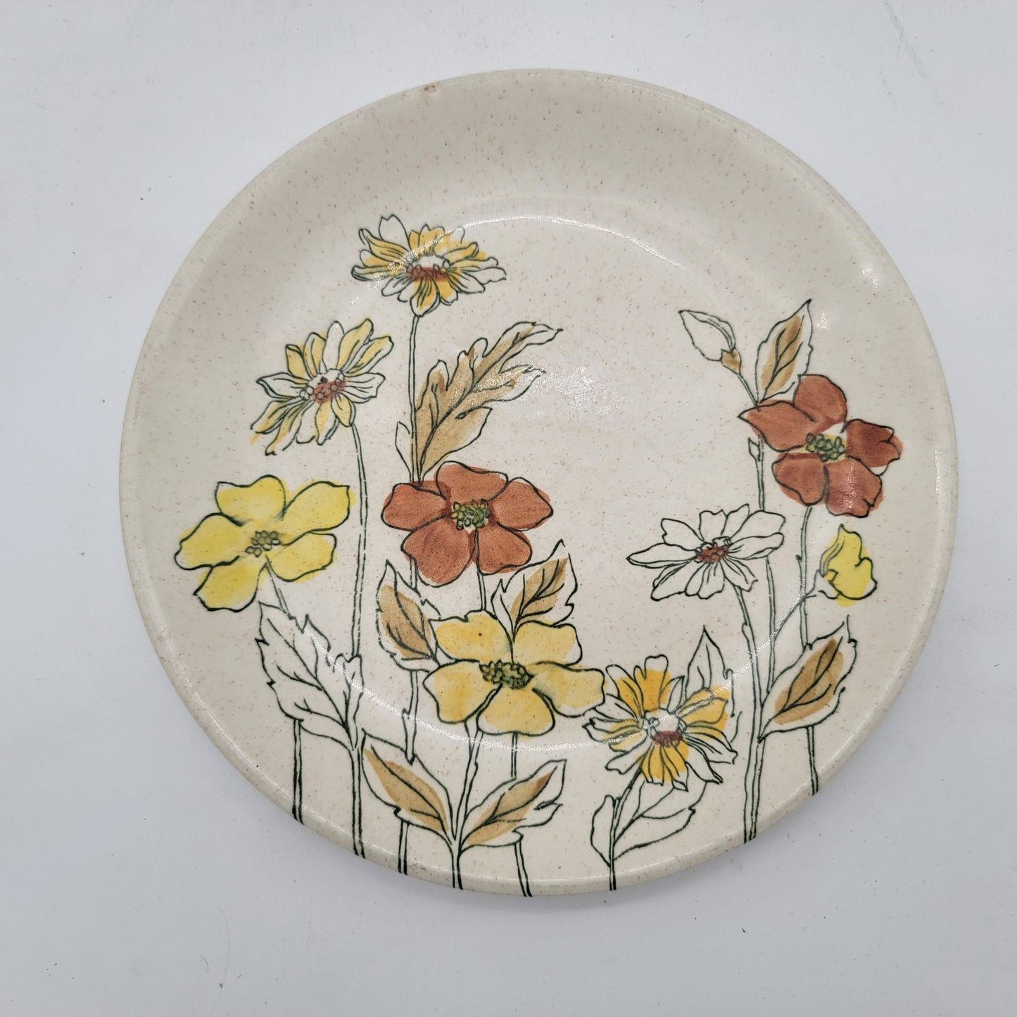 Mid Century Ironstone Plate w/ Flowers