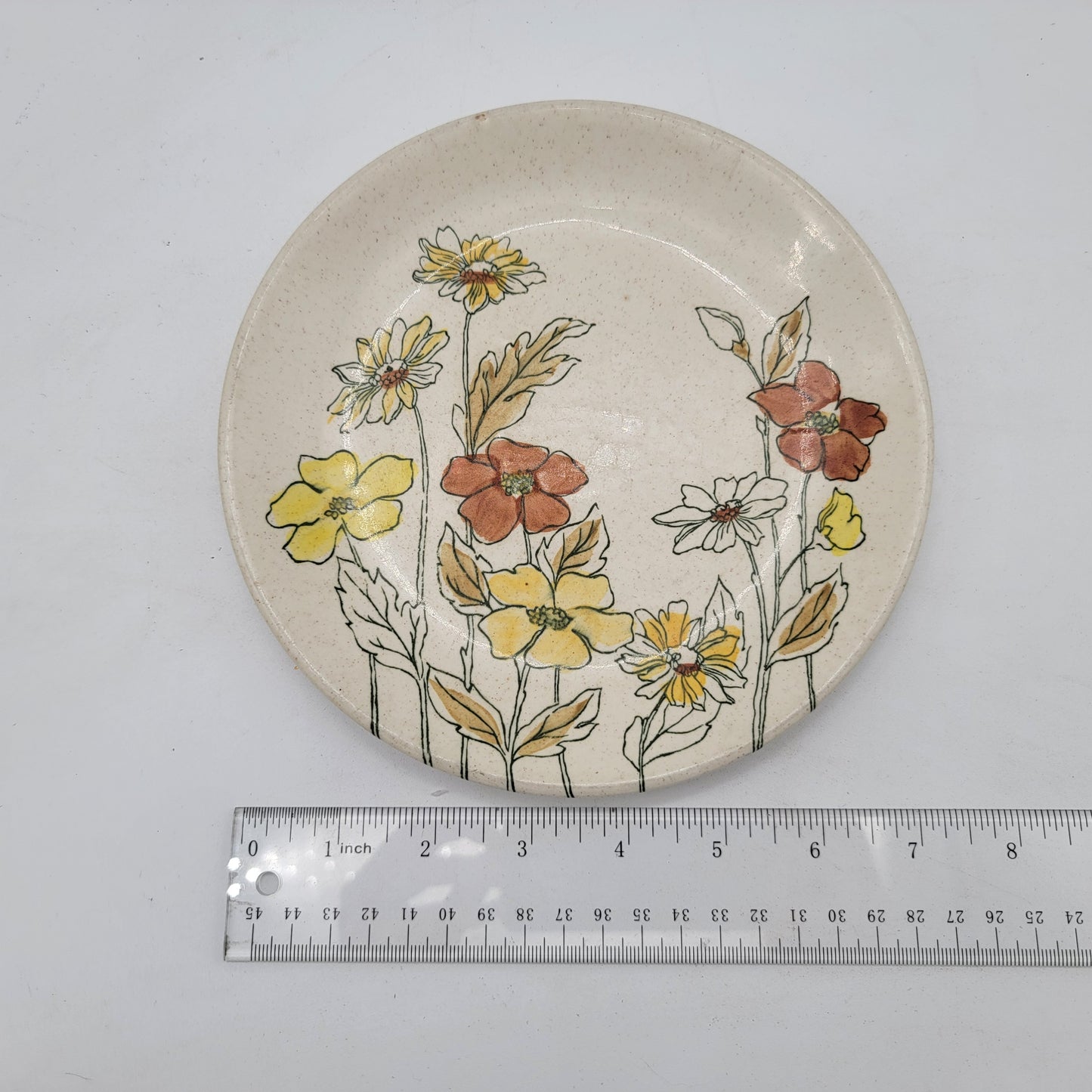 Mid Century Ironstone Plate w/ Flowers