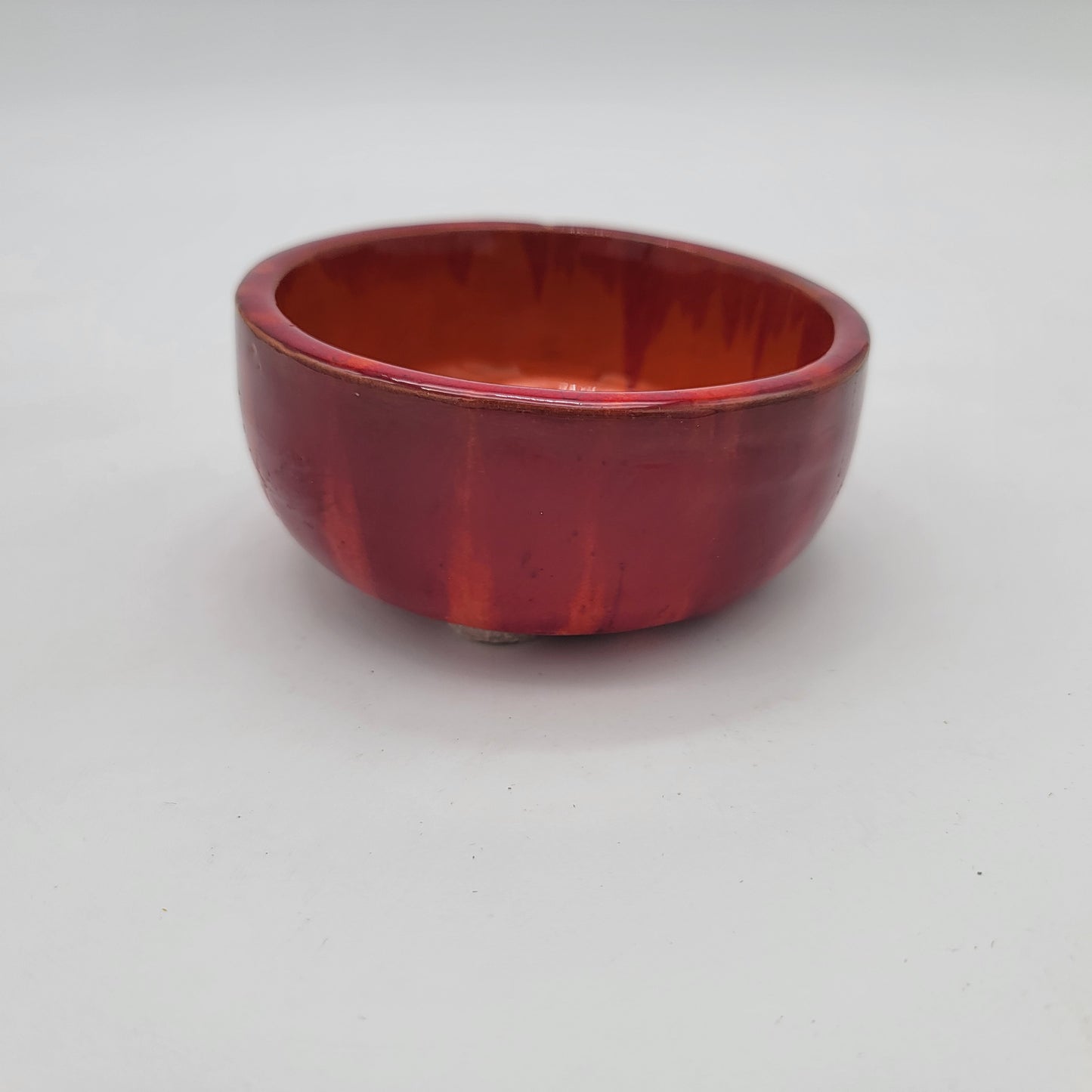 1973 Orange Drip Pottery Bowl