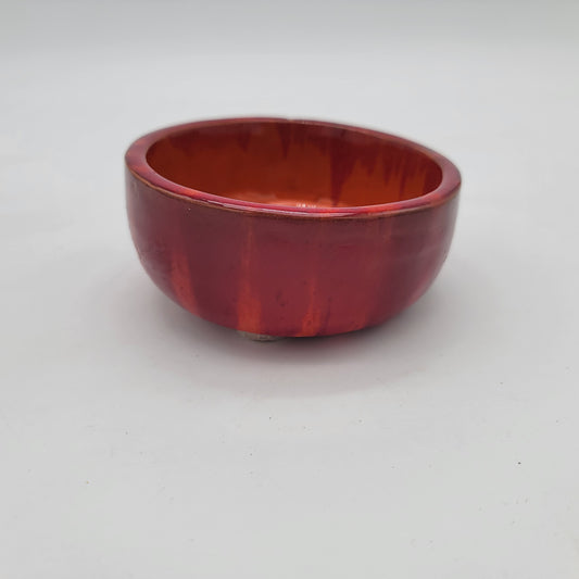 1973 Orange Drip Pottery Bowl