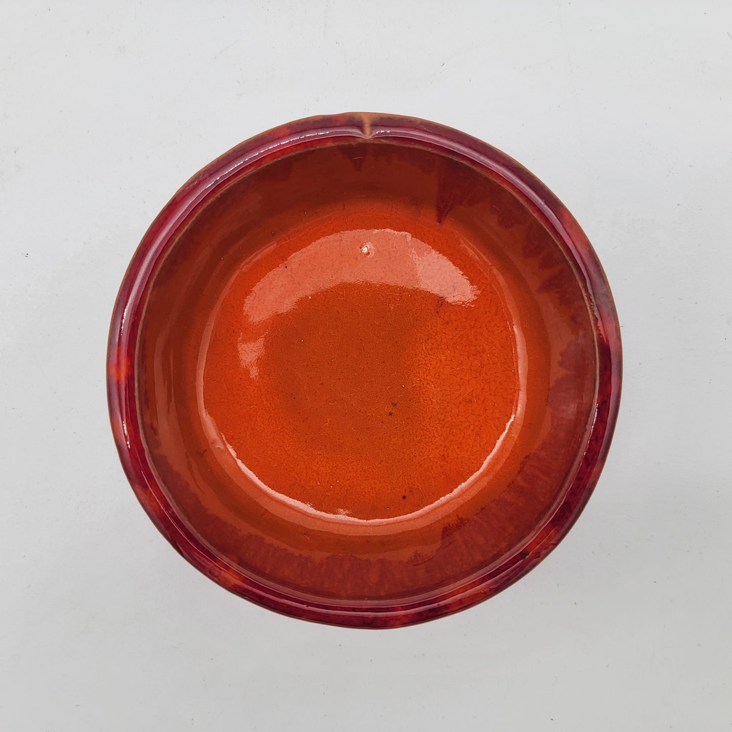 1973 Orange Drip Pottery Bowl