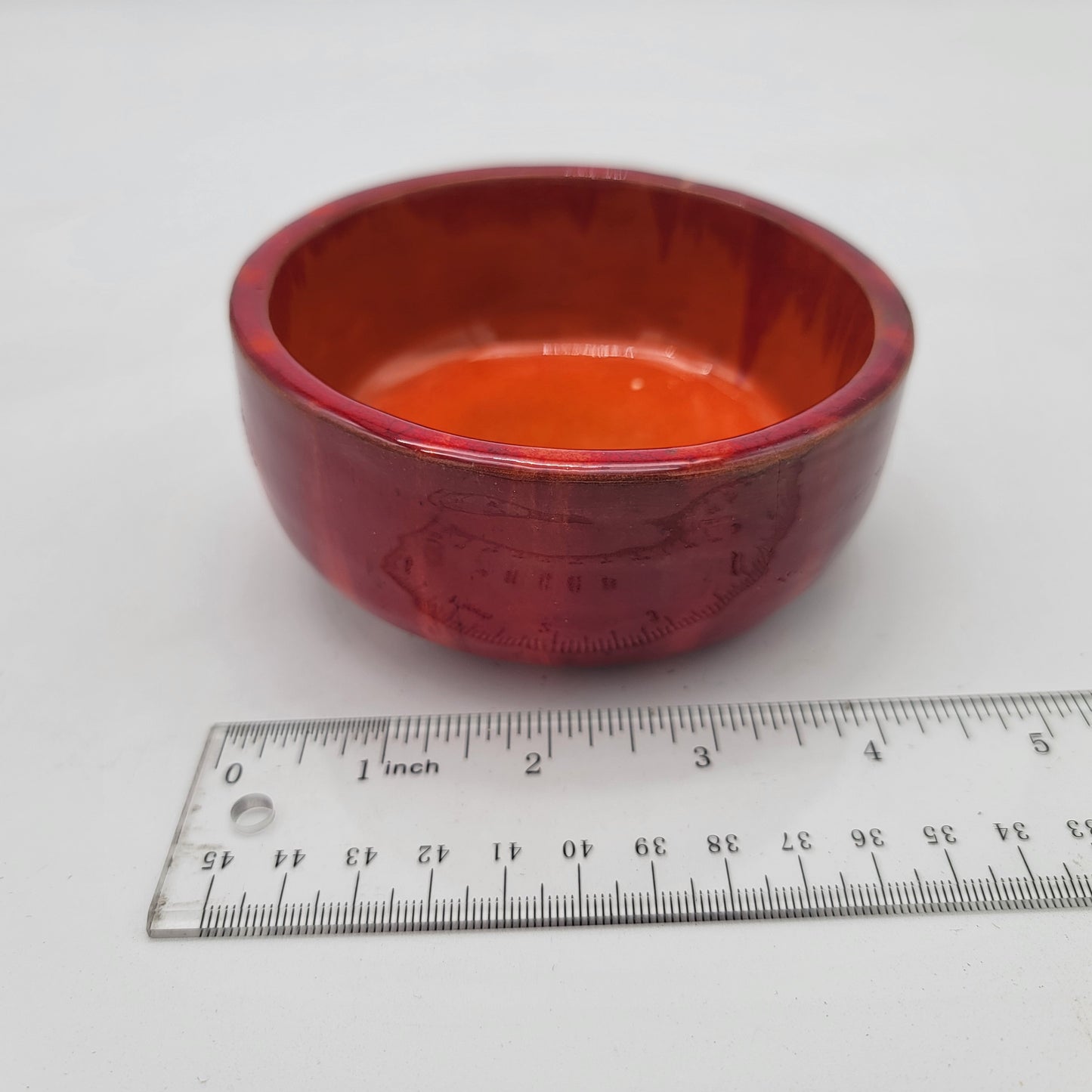 1973 Orange Drip Pottery Bowl