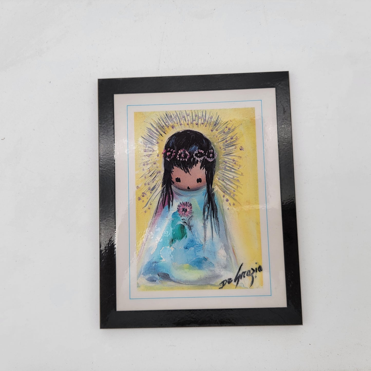 DeGrazia Print on Board "Little Turquoise Madonna"