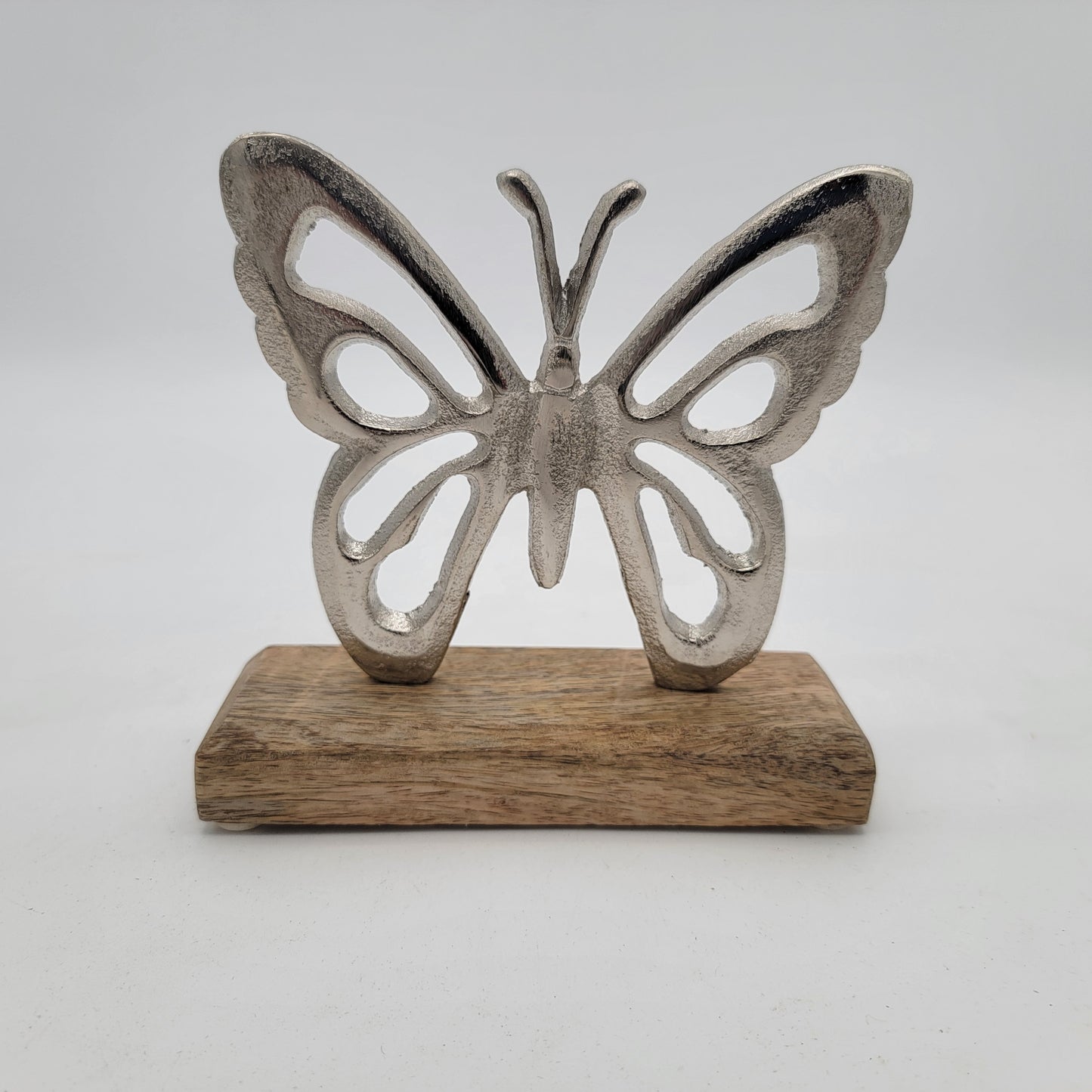 Metal Butterfly On Wood Base