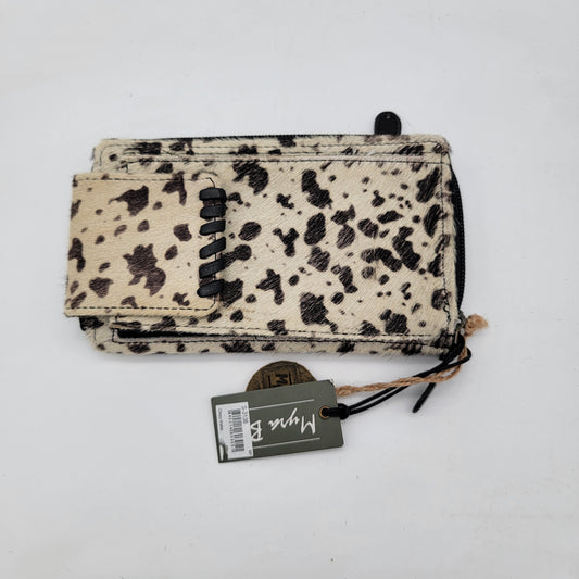 Myra Bag Wallet Black and White Cow Print