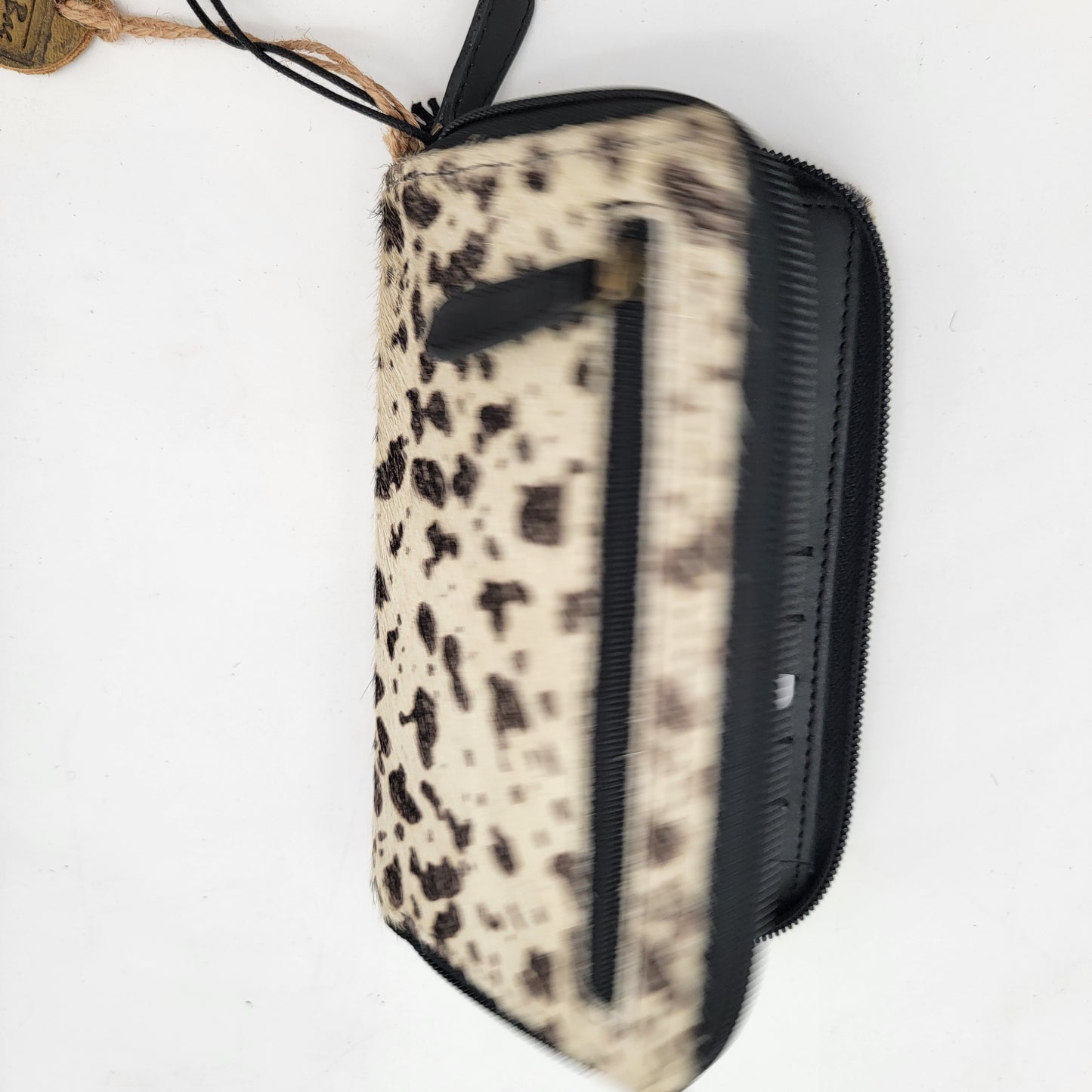 Myra Bag Wallet Black and White Cow Print