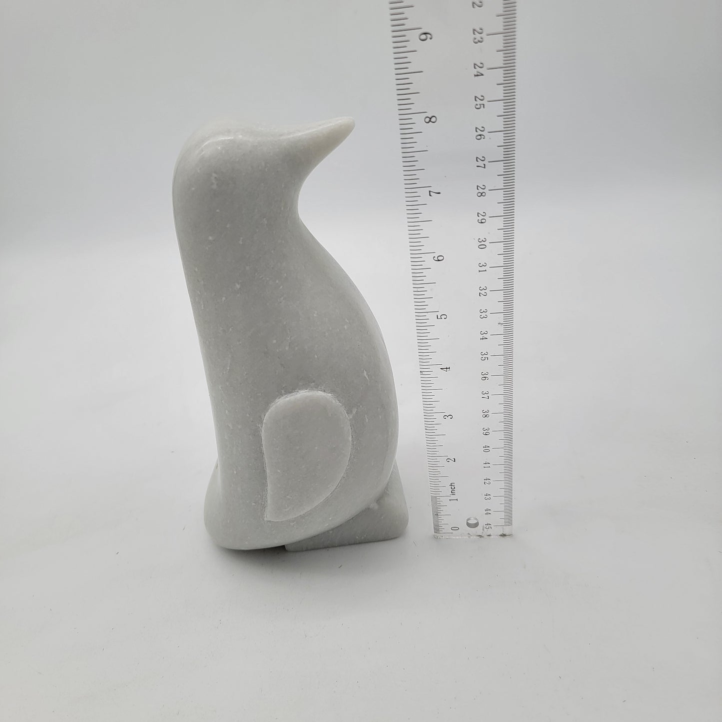 Carved Marble Penguin 8"