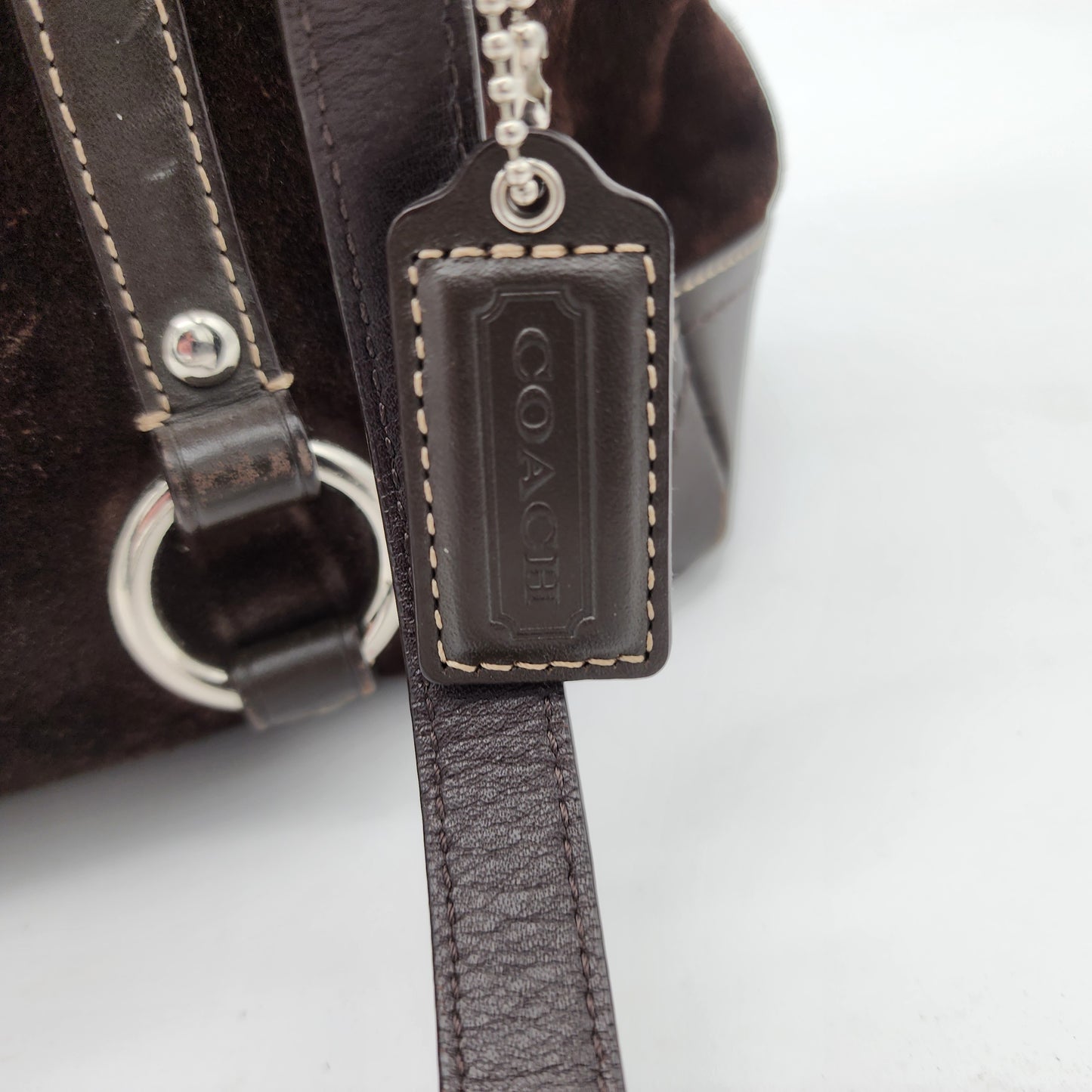 Coach East West Brown Suede Purse