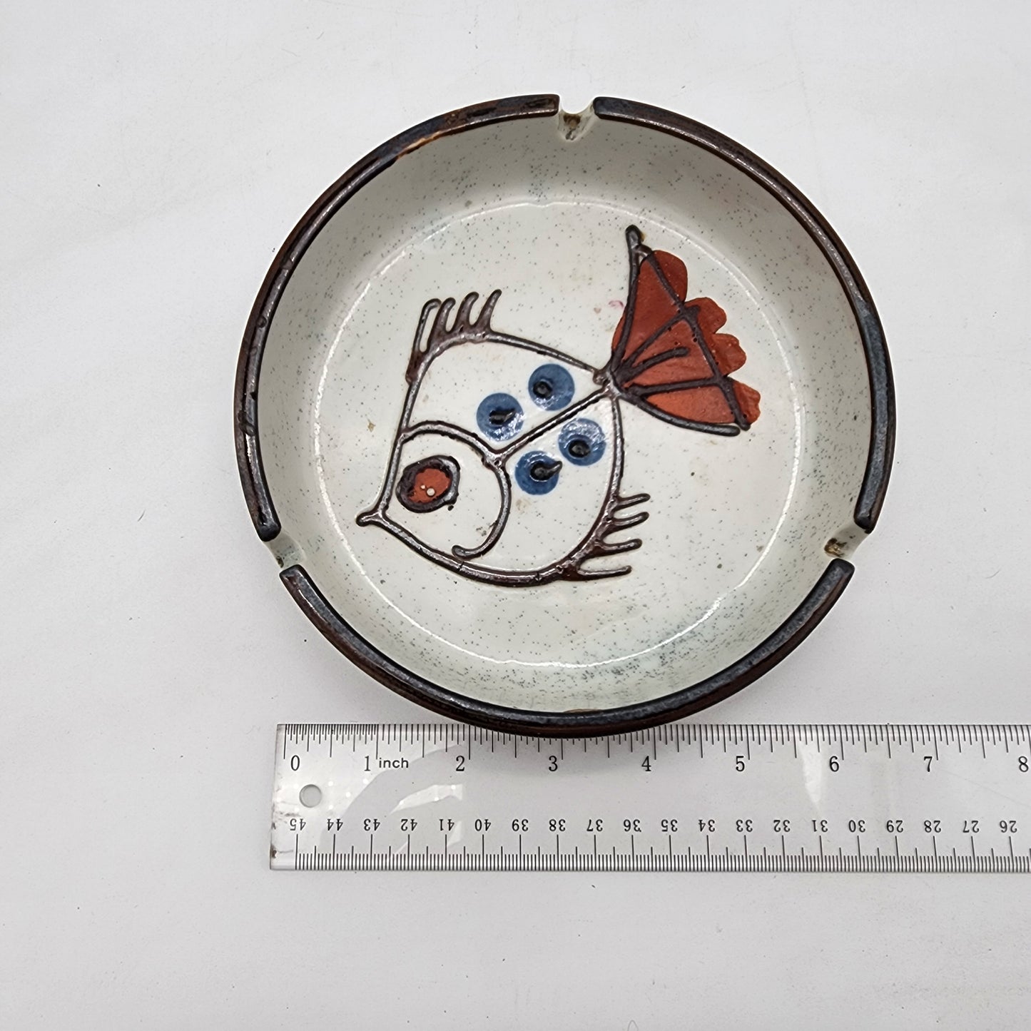 Mid Century Stoneware Fish Ashtray