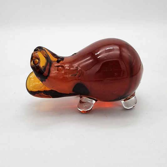 Amberina Art Glass Hippo