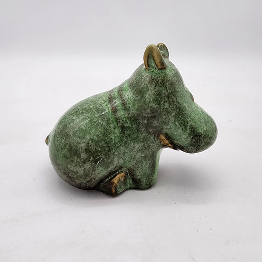 Green Hippo Figurine