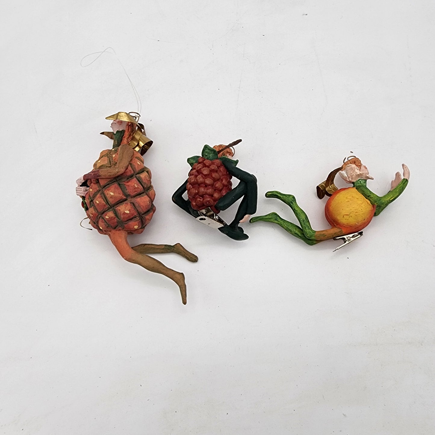 Vintage Dept 56 Tutti Fruitti Ornaments Set of 3