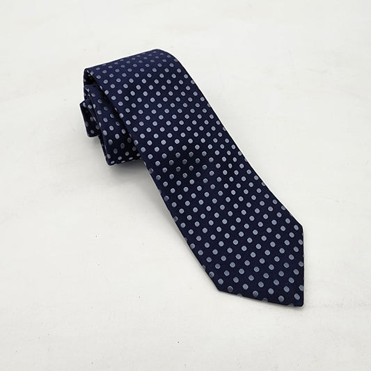 Prada Blue Polka Dot 100% Silk Tie Made in Italy