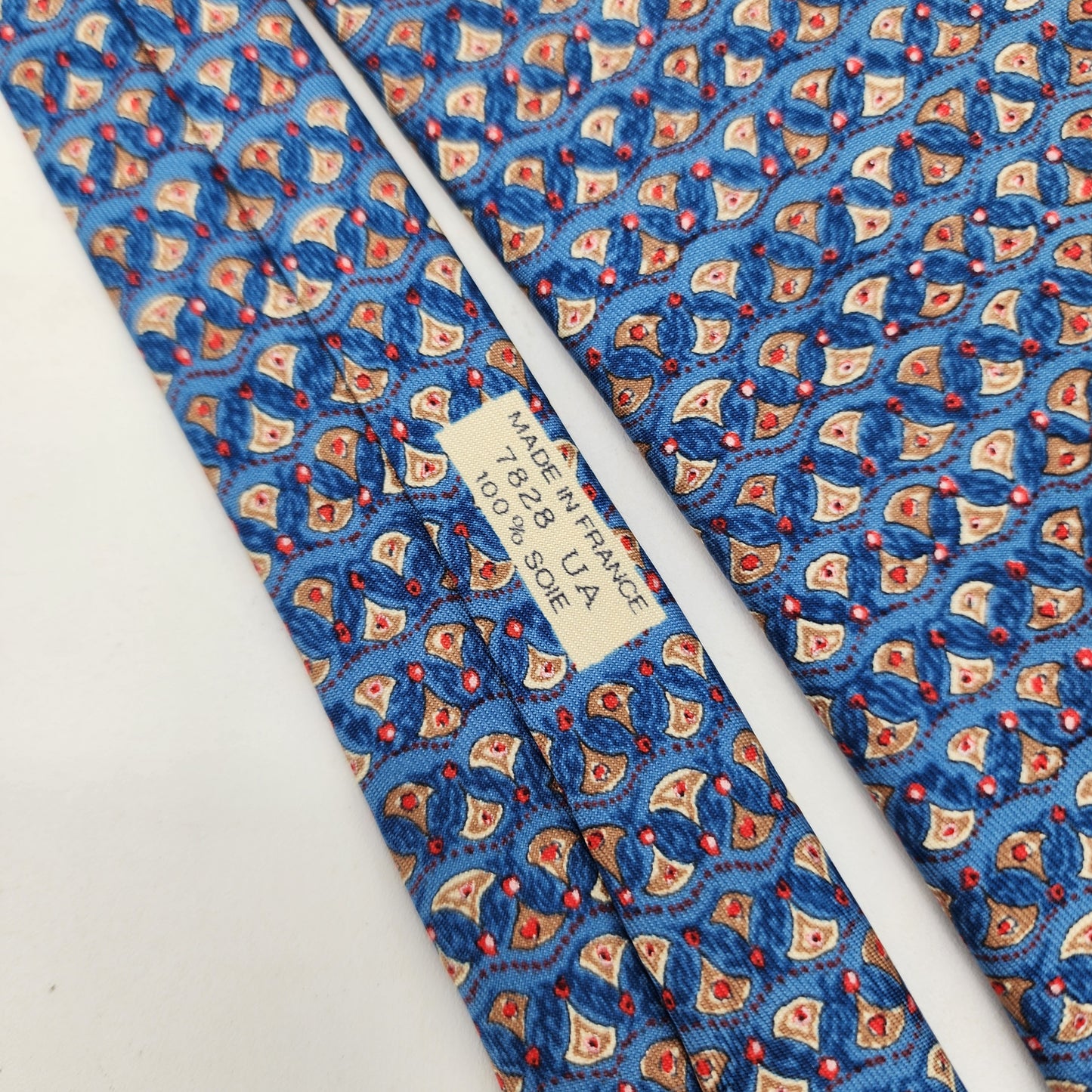 Hermes Paris 100% Silk Tie Blue