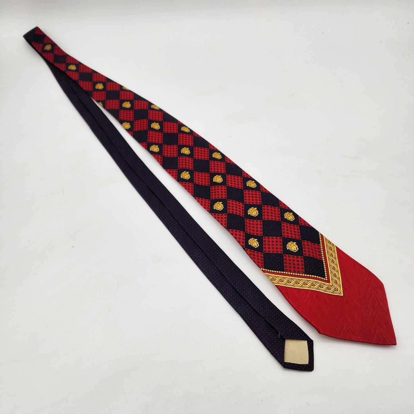 Gianni Versace 100% Silk Tie Red with Medusa Heads