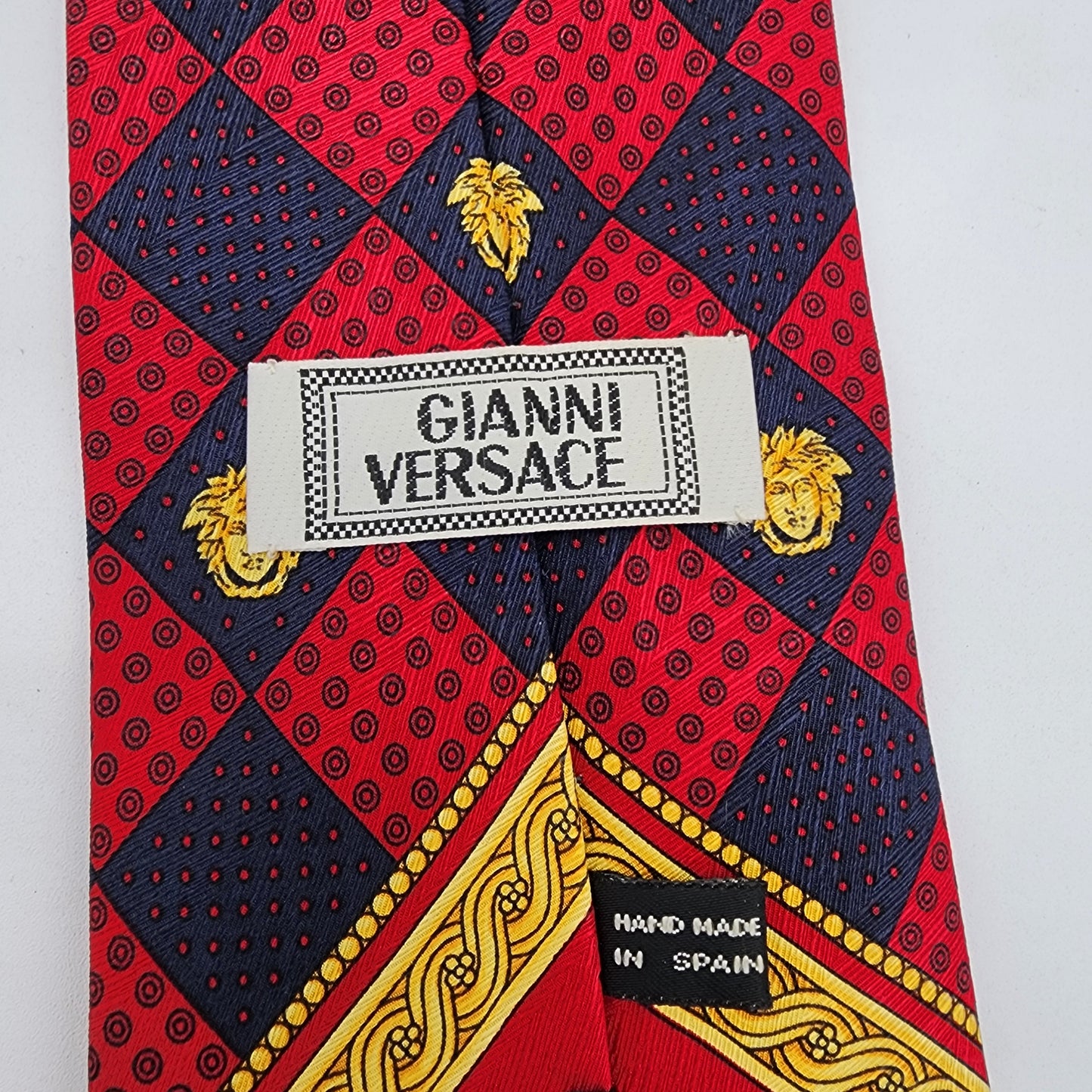 Gianni Versace 100% Silk Tie Red with Medusa Heads