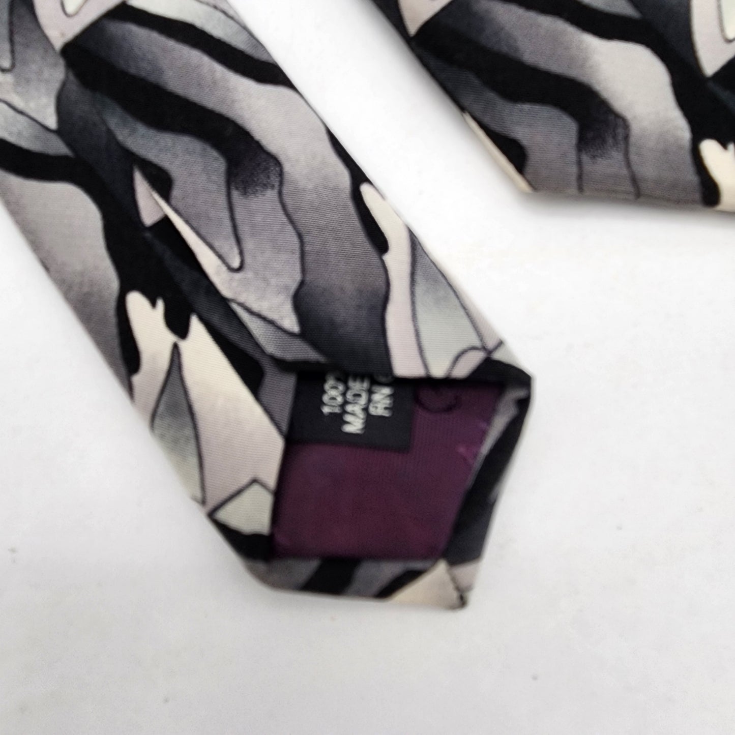 J Garcia 100% Silk Tie Grey and Black