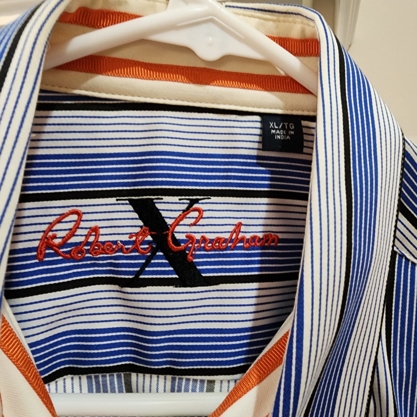 Robert Graham X Long Sleeve Shirt Striped Blue XL