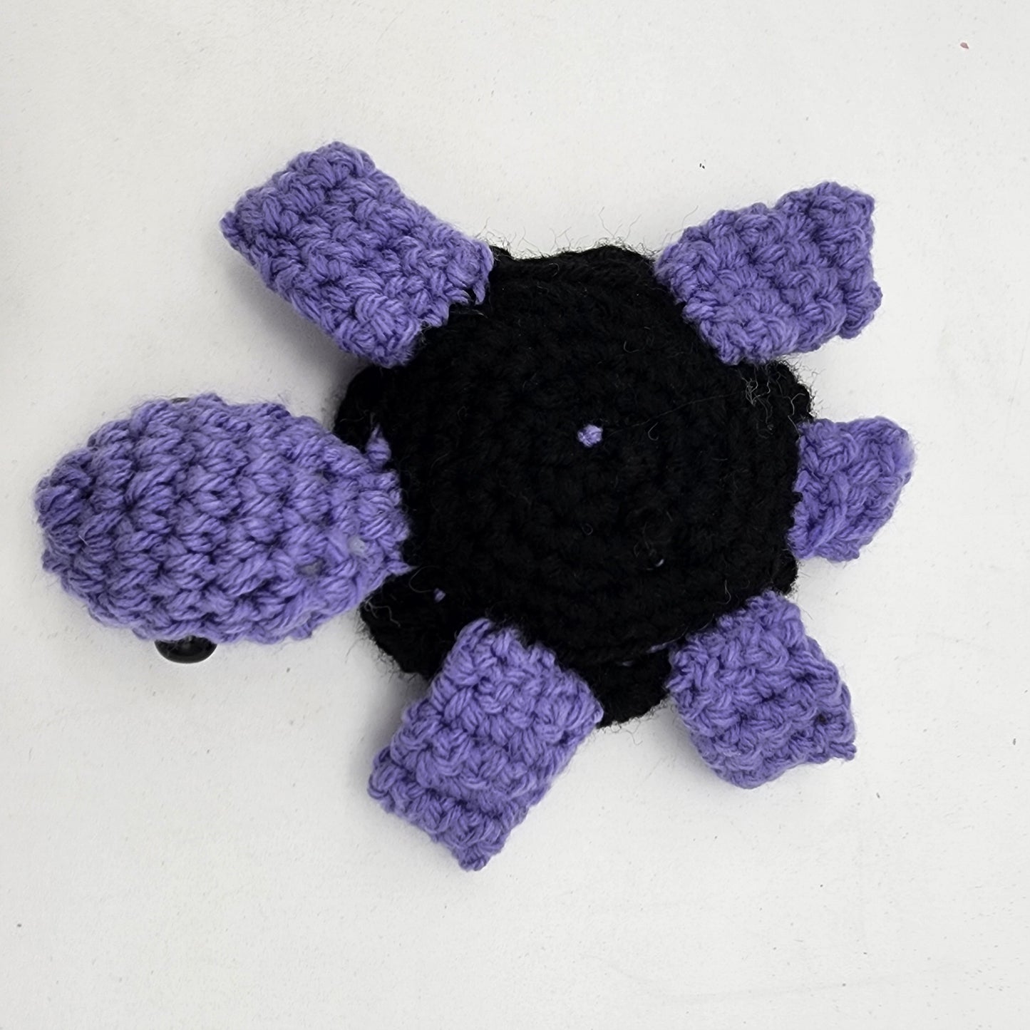 Hand Crocheted Turtle Purple and Black Daisy