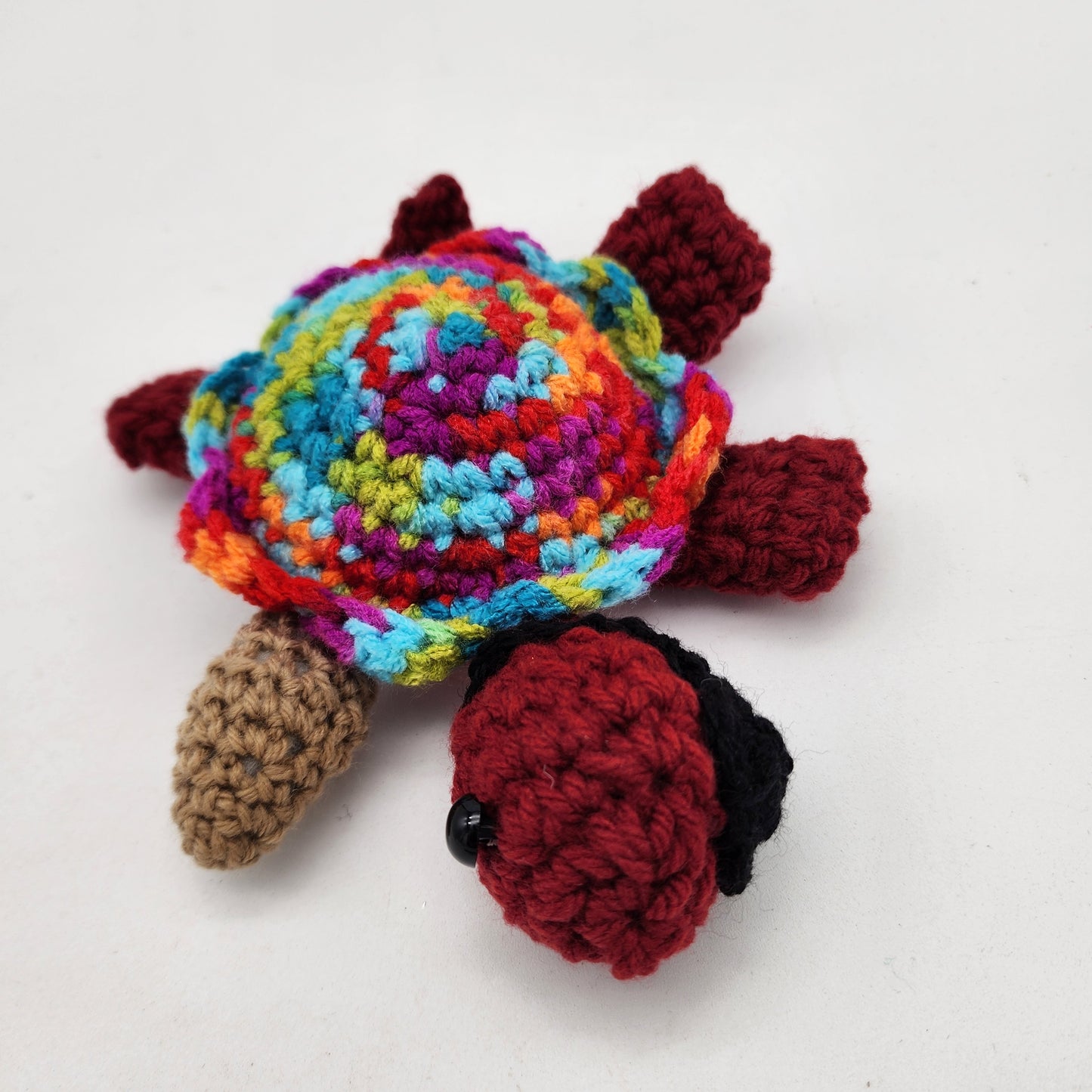 Hand Crocheted Turtle Pirate Burgundy Varigated