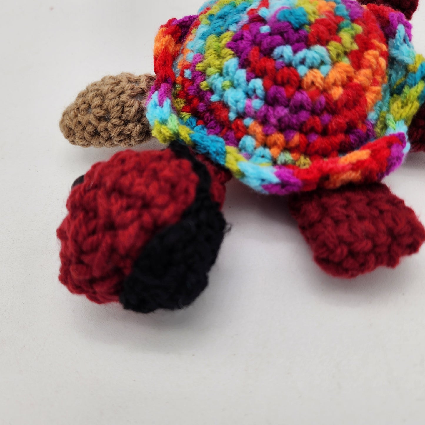 Hand Crocheted Turtle Pirate Burgundy Varigated