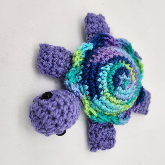 Hand Crocheted Turtle Purple Varigated