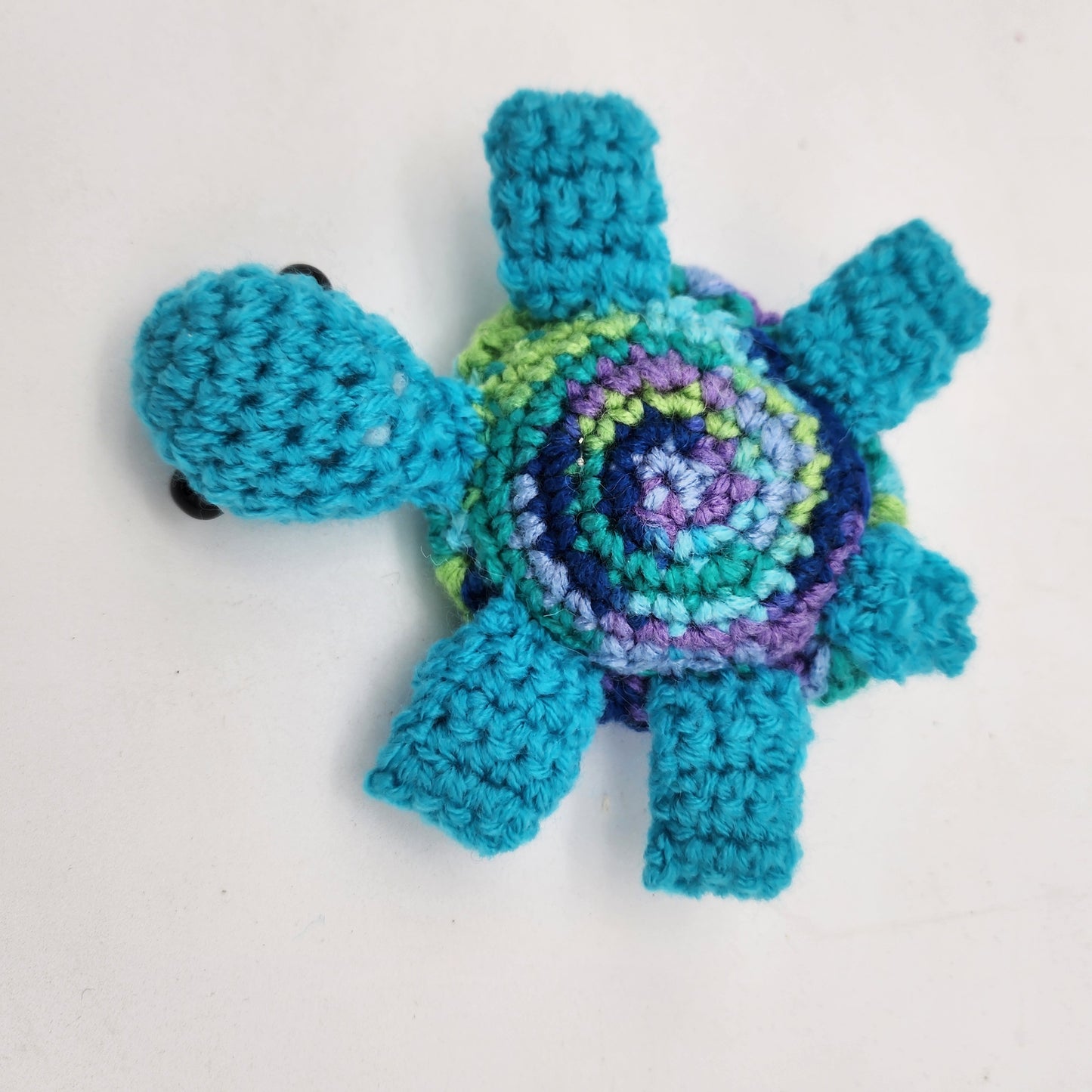 Hand Crocheted Turtle Blue Varigated