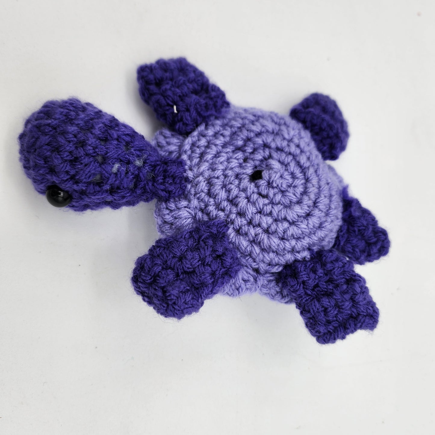 Hand Crocheted Turtle Purple with Black Daisy