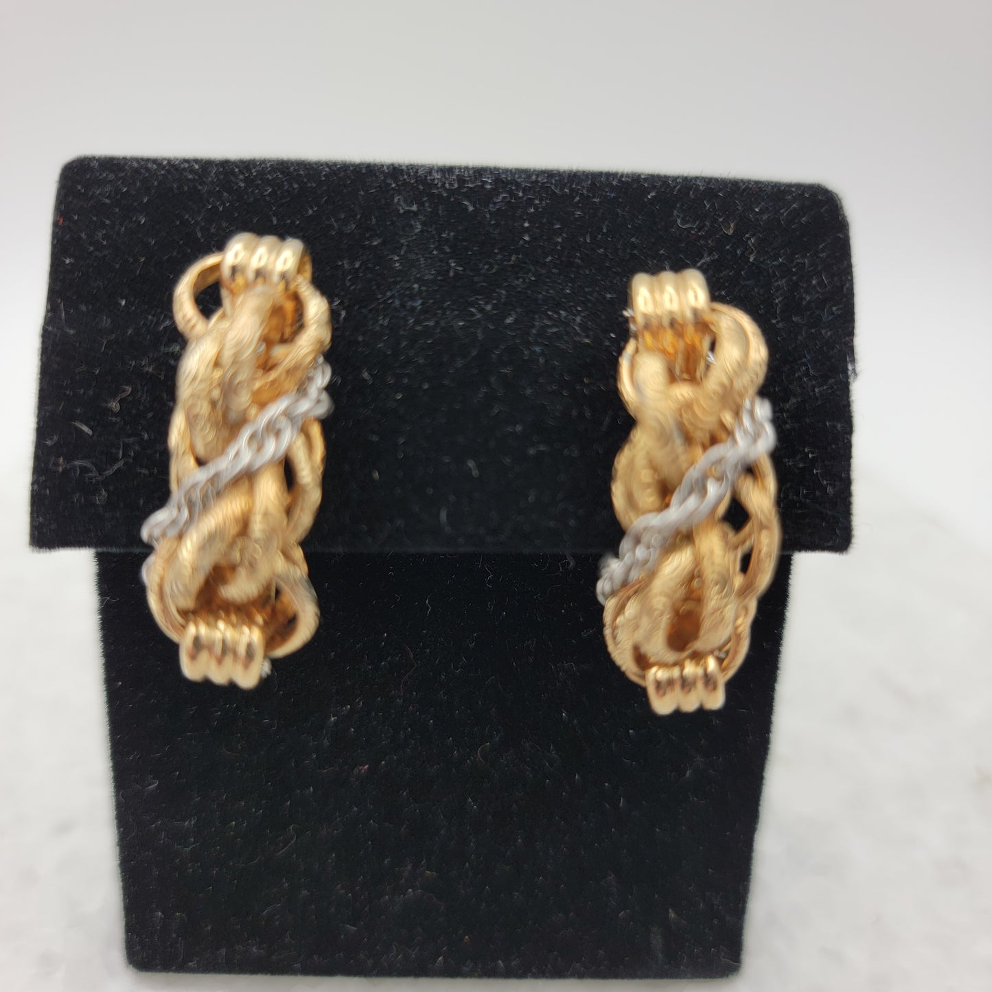 Napier Twisted Chain Clip On Earrings