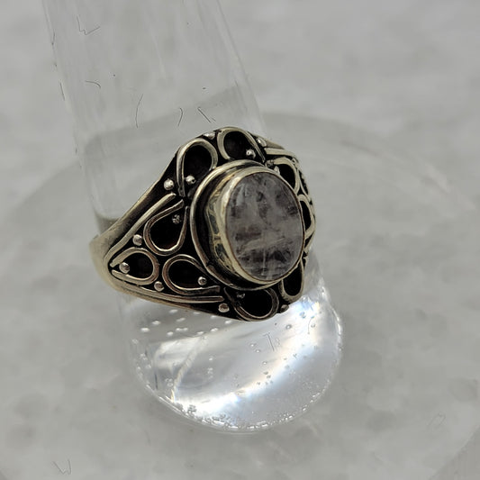 925 Sterling Silver Moonstone Ring Size 7