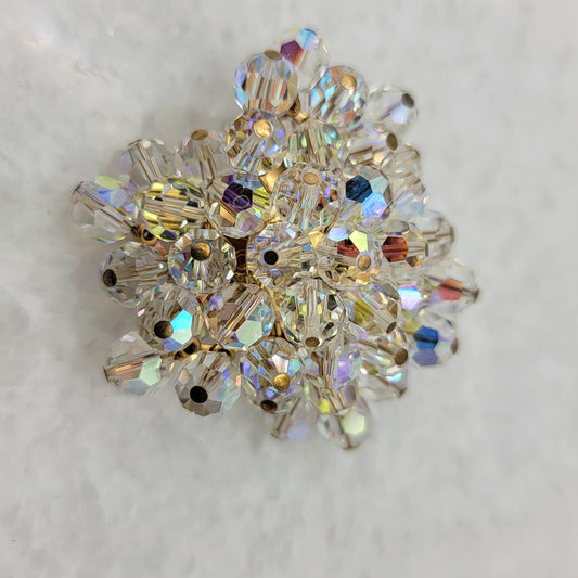 Vintage Aurora Borealis AB Crystal Cluster Brooch