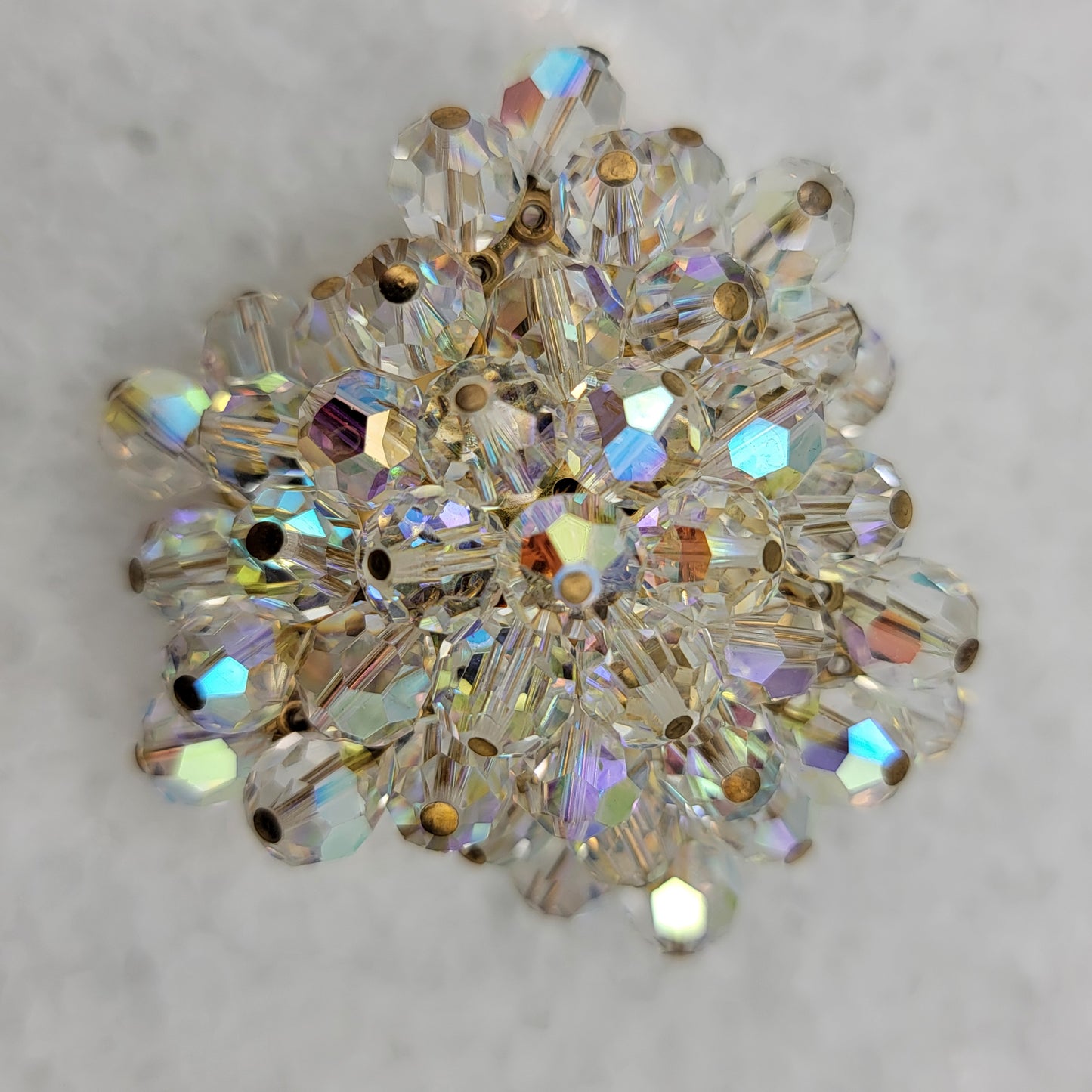 Vintage Aurora Borealis AB Crystal Cluster Brooch