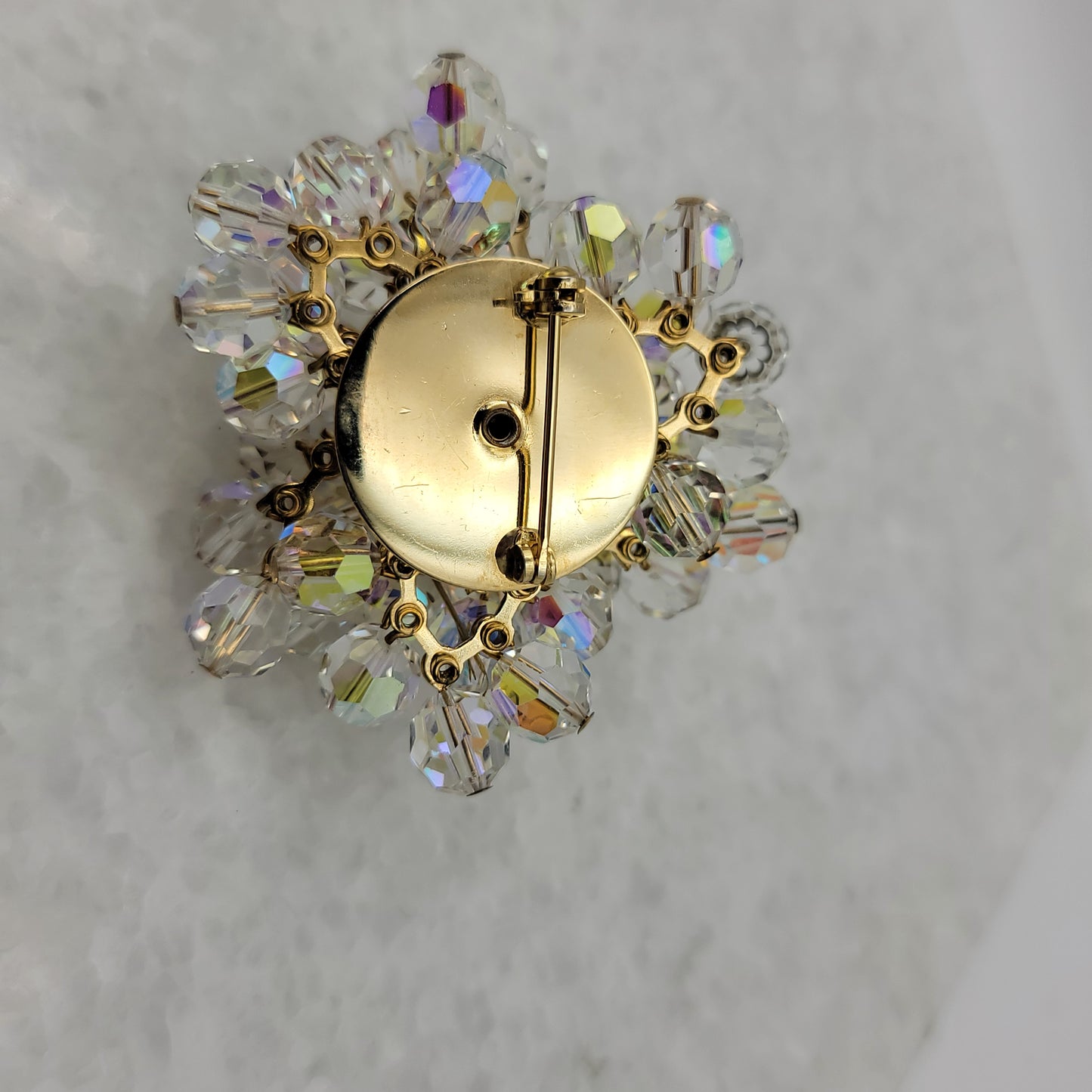 Vintage Aurora Borealis AB Crystal Cluster Brooch