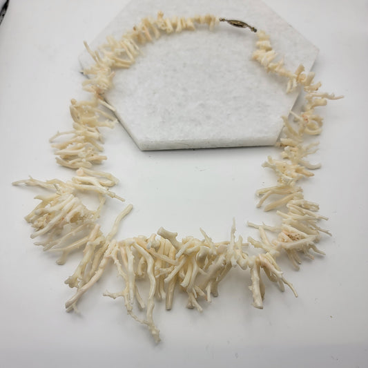 Vintage White Branch Coral Necklace