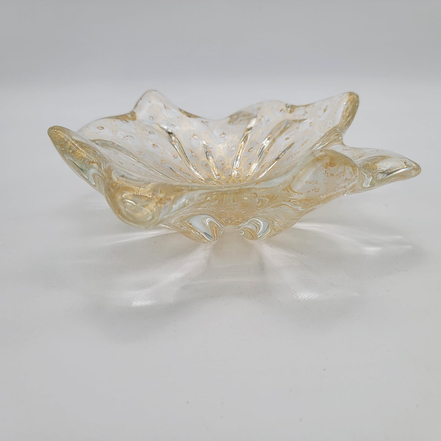 Murano Glass Bowl Gold Aventurine