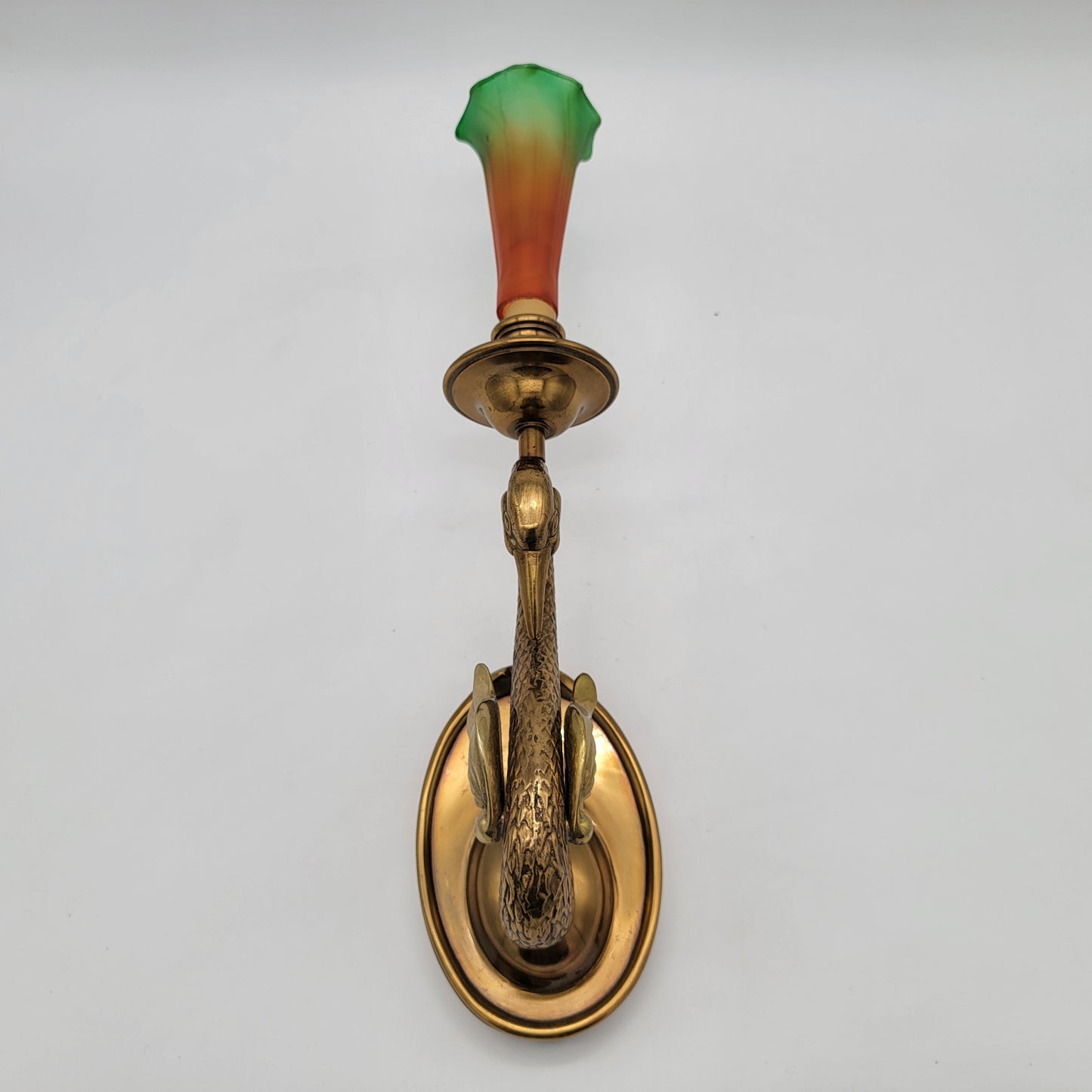 French Empire Brass Swan Wall Sconce