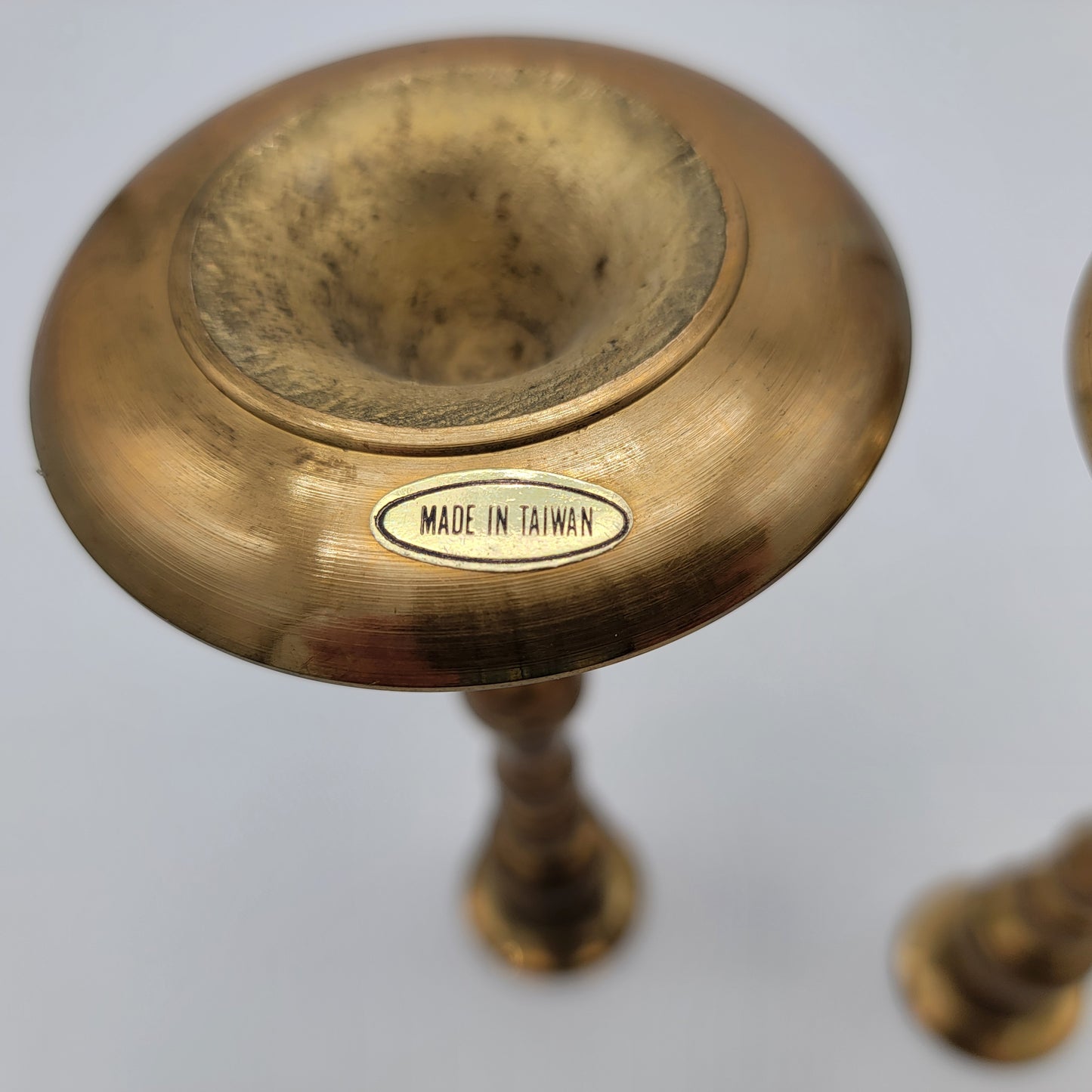 Pair of Brass Candle Holders 7.5"