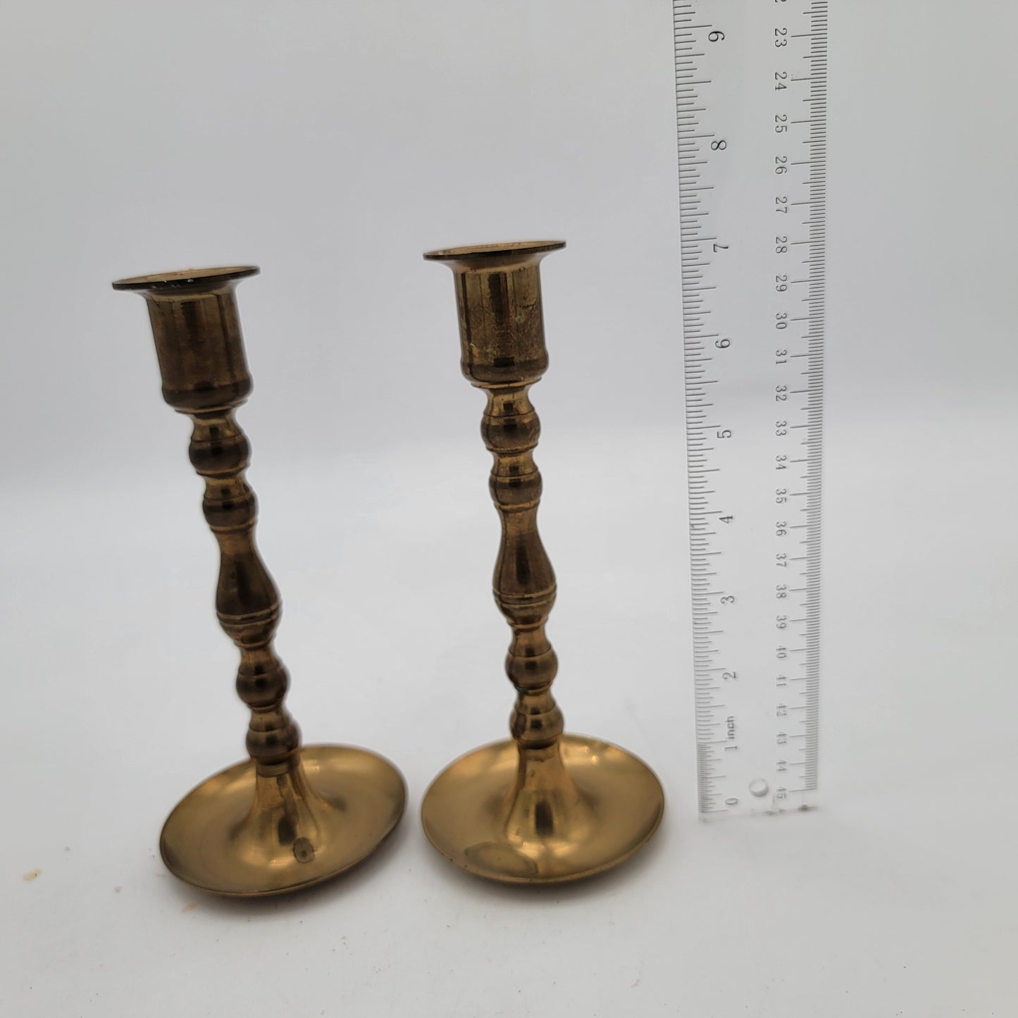 Pair of Brass Candle Holders 7.5"