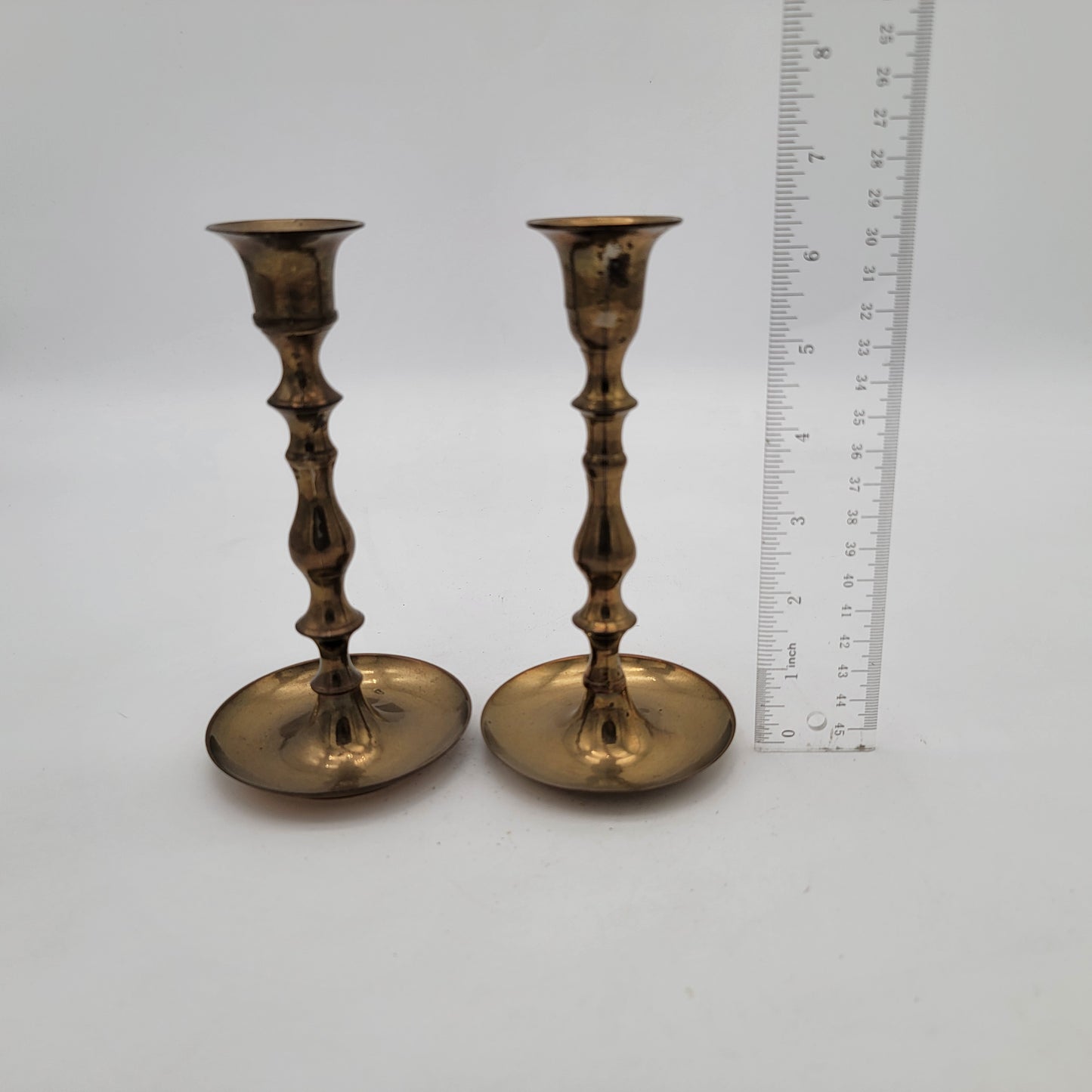 Pair of Brass Candle Holders 6.5"