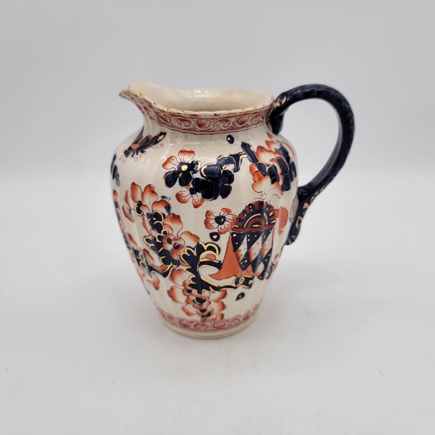 Antique Gaudy Welsh Imari Water Pitcher