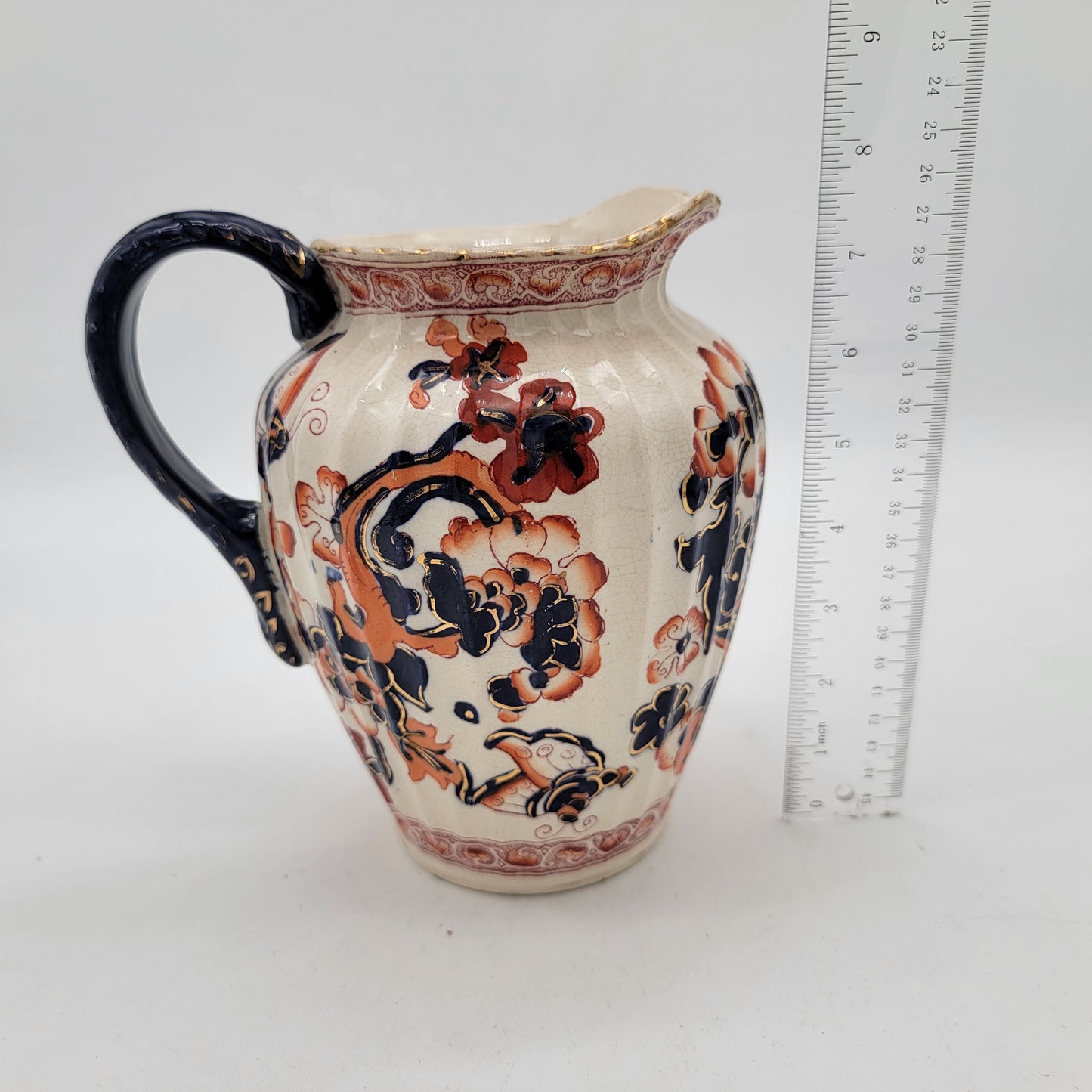 Antique Gaudy Welsh Imari Water Pitcher