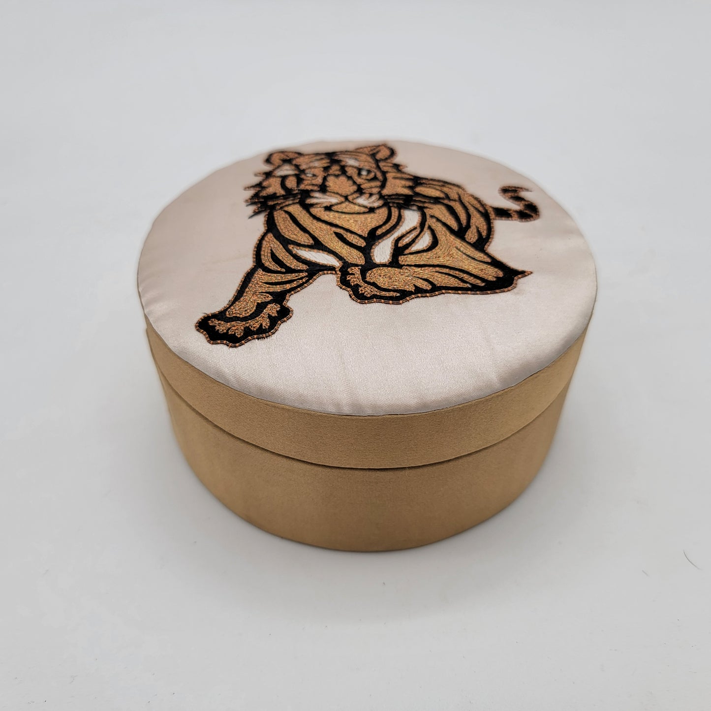 Trinket Box with Tiger Applique