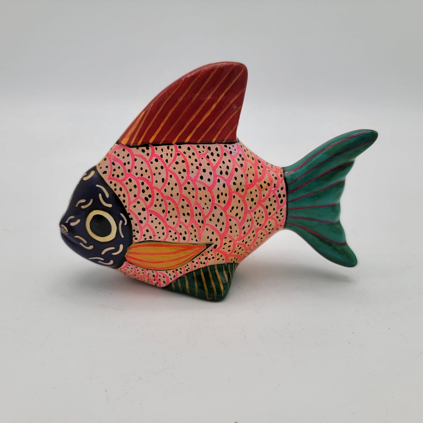 Mexican Pottery Hand Painted Terra Cotta Fish