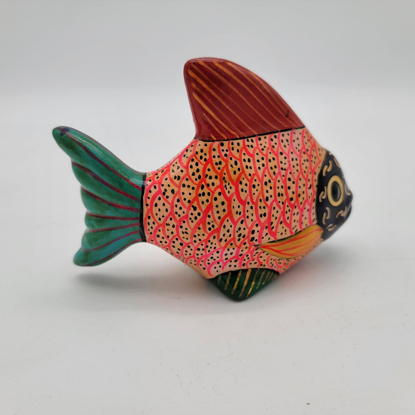 Mexican Pottery Hand Painted Terra Cotta Fish