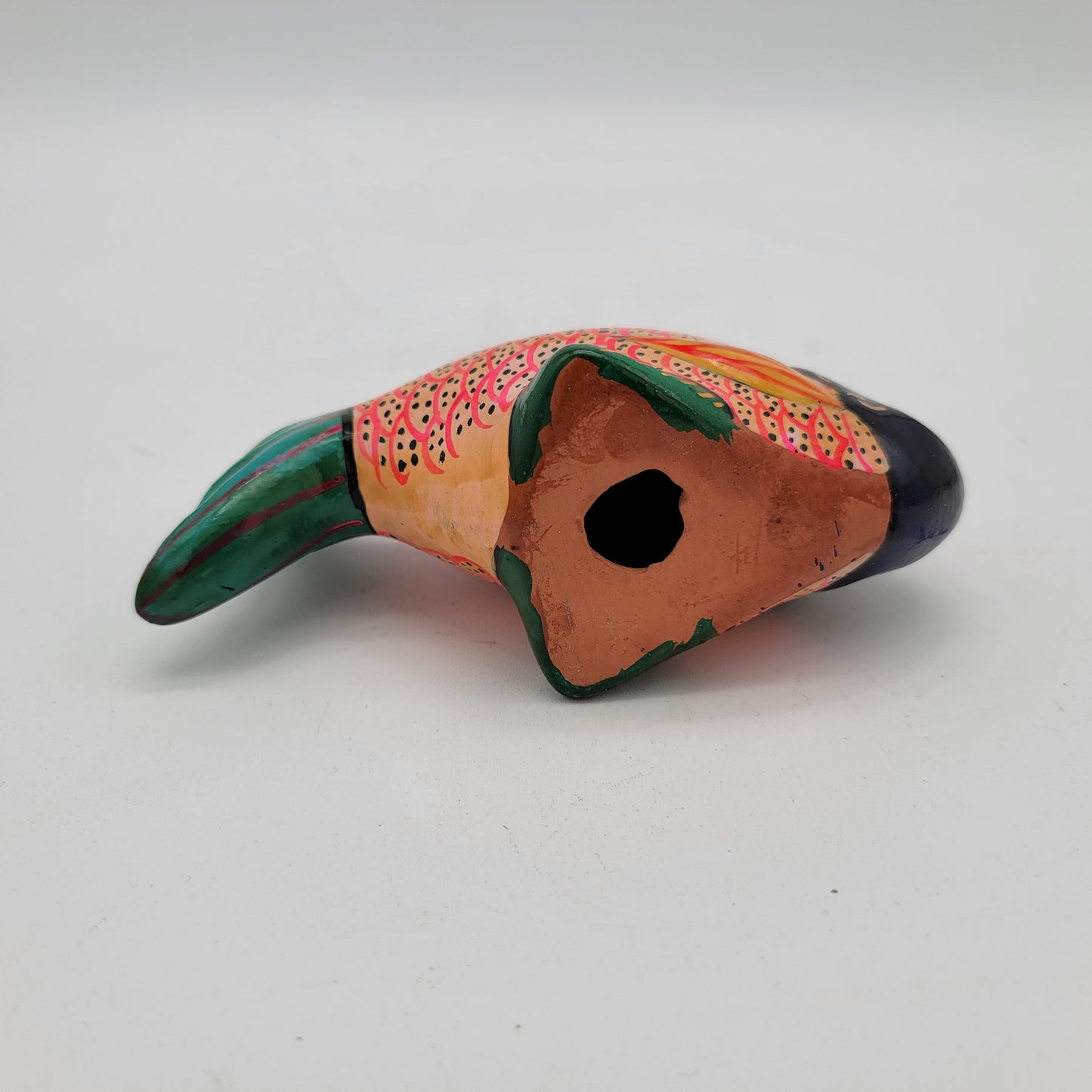 Mexican Pottery Hand Painted Terra Cotta Fish