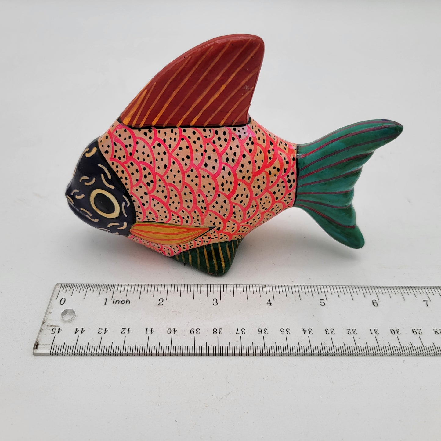 Mexican Pottery Hand Painted Terra Cotta Fish