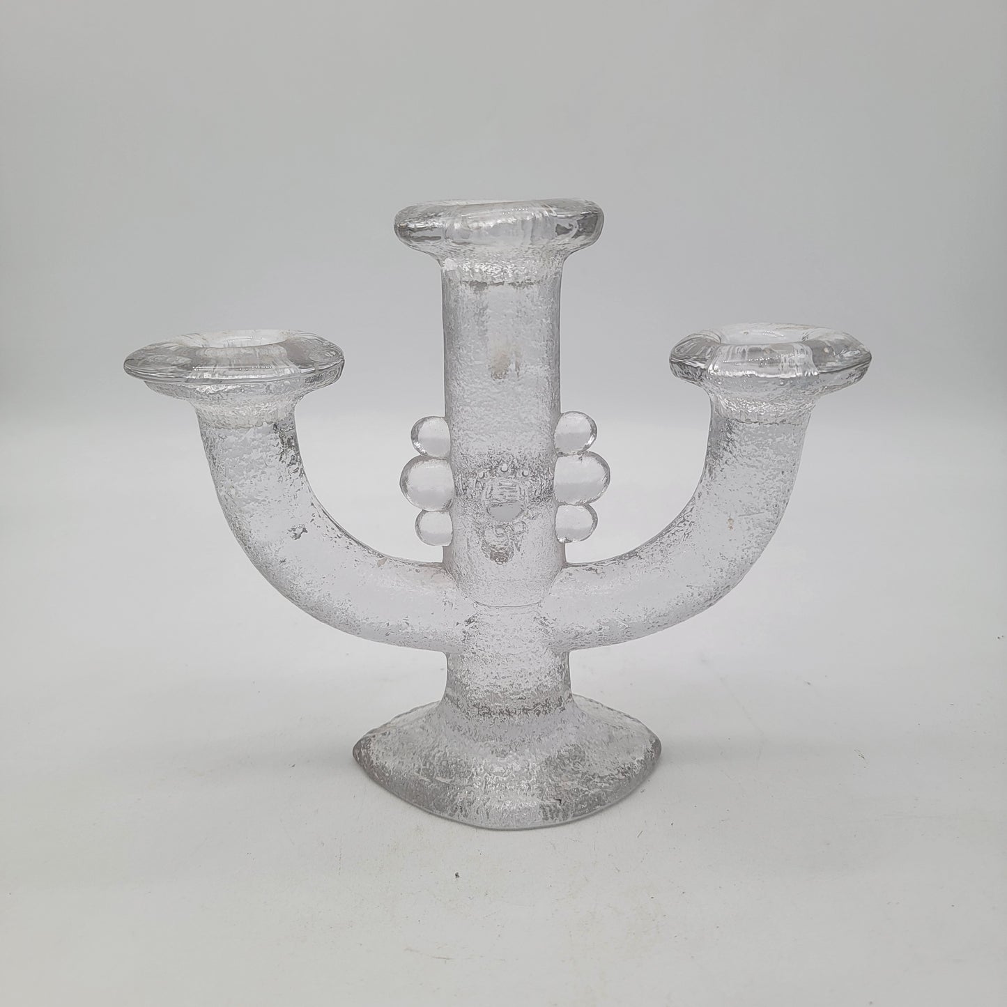 Pukeberg Sweden Glass Candelabra  Staffan Gellerstadt