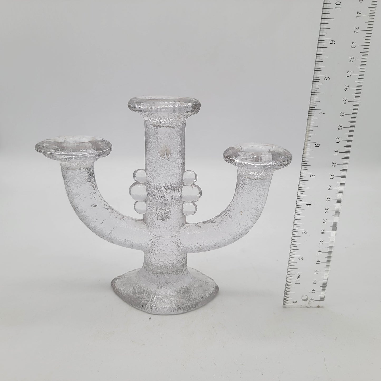 Pukeberg Sweden Glass Candelabra  Staffan Gellerstadt