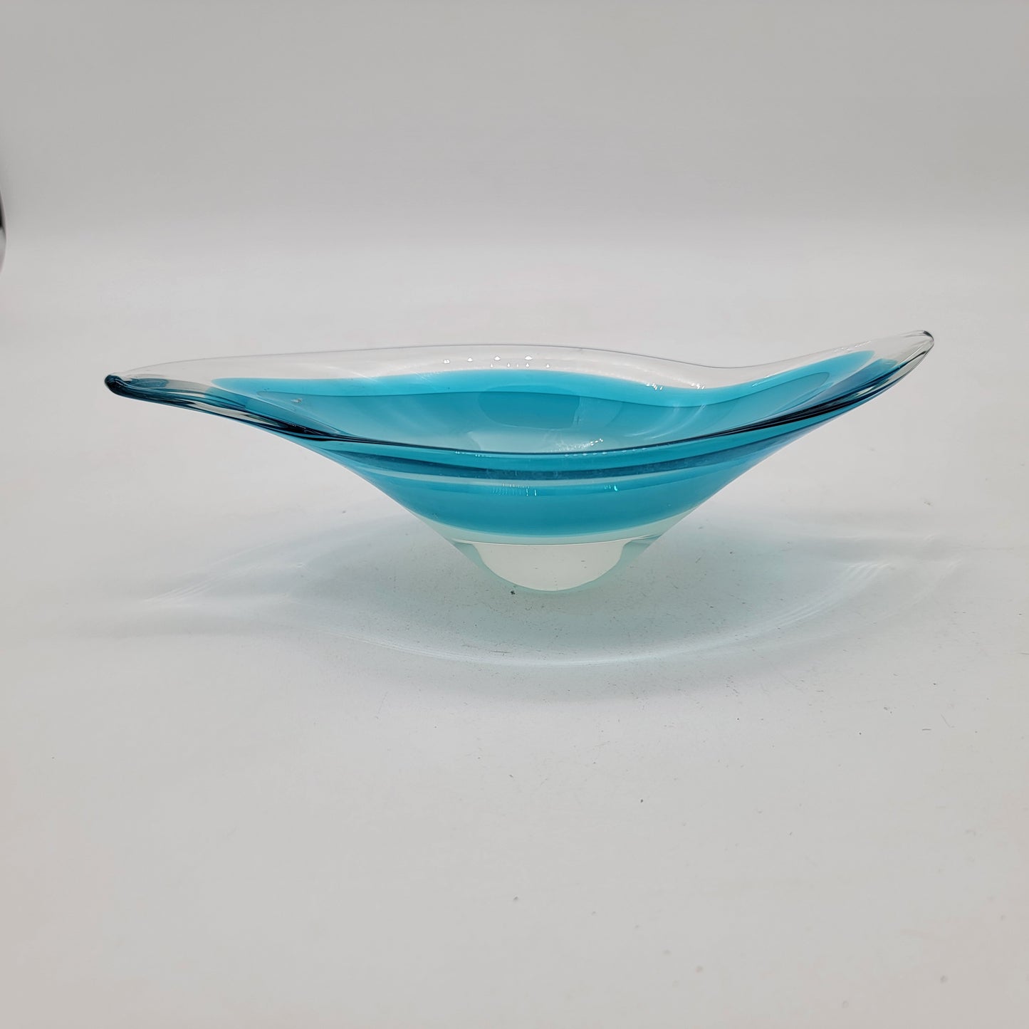 Blue Sommerso Glass Atomic Shaped Dish