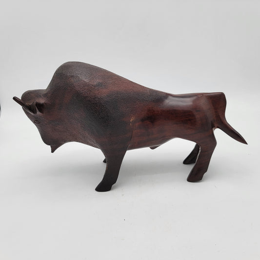 Large Ironwood Buffalo Sculpture - as found